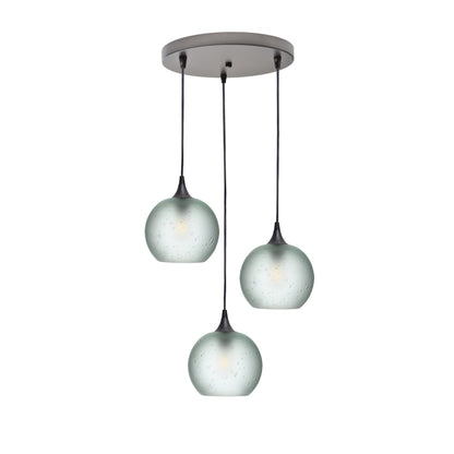 767 Celestial: 3 Pendant Cascade Chandelier-Glass-Bicycle Glass Co - Hotshop-Eco Clear-Antique Bronze-Bicycle Glass Co