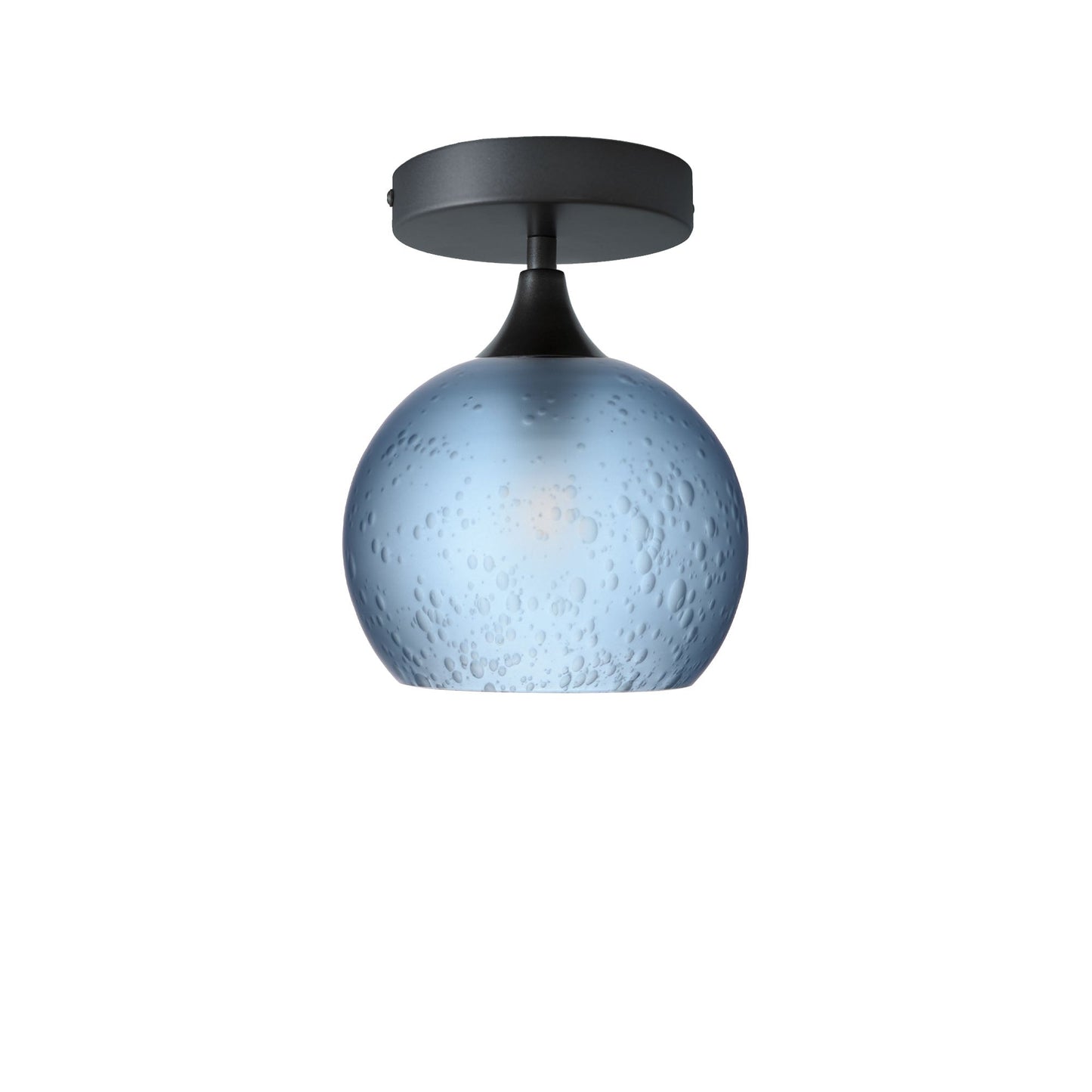 767 Celestial: Semi Flush Light-Glass-Bicycle Glass Co-Steel Blue-Antique Bronze-Bicycle Glass Co