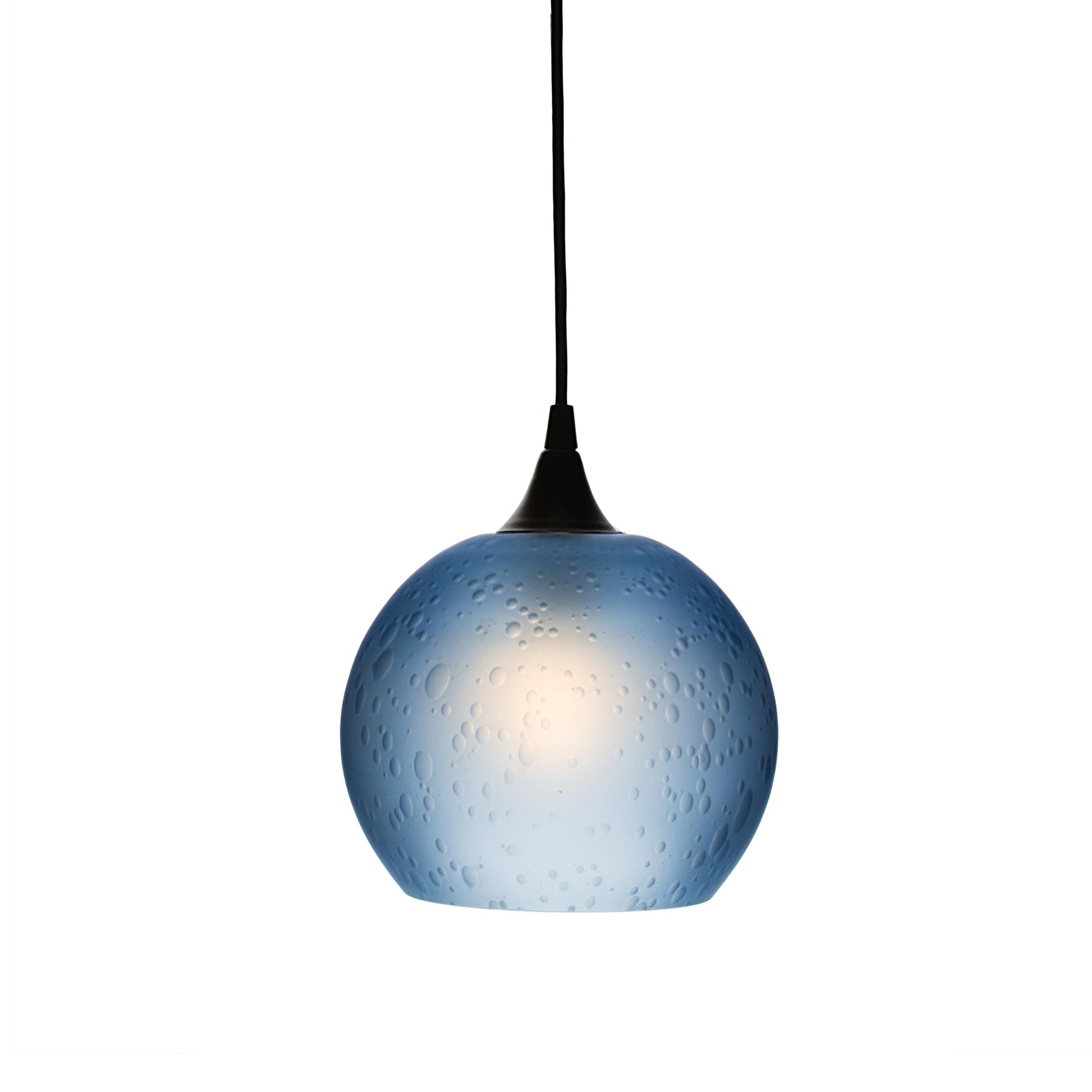 Bicycle Glass Co. 767 Celestial Single Pendant Light in Steel Blue