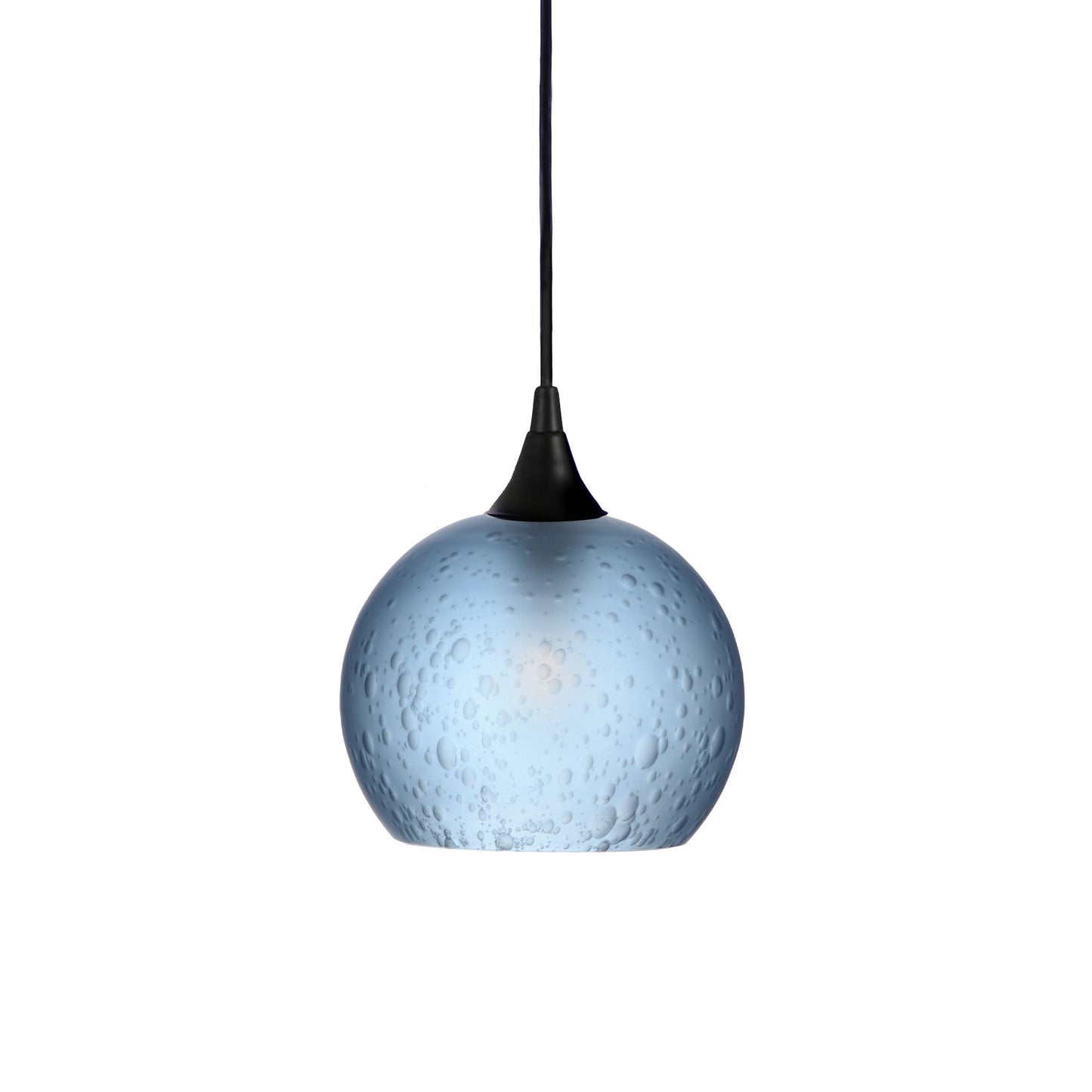 767 Celestial: Single Pendant Light-Pendant Lighting-Bicycle Glass Co - Hotshop-Steel Blue-Antique Bronze-Bicycle Glass Co