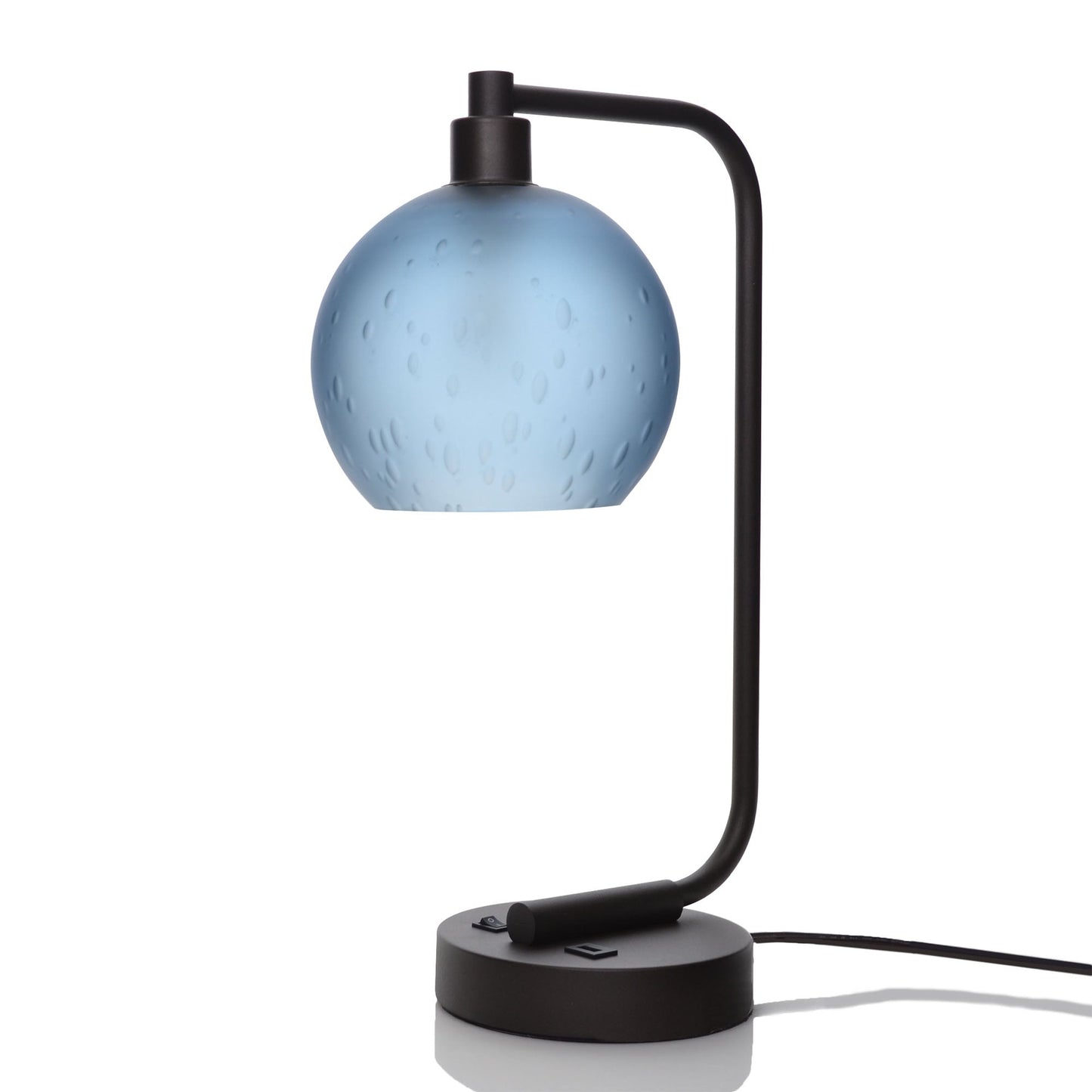 767 Celestial: Table Lamp-Glass-Bicycle Glass Co - Hotshop-Steel Blue-Brushed Color-Bicycle Glass Co