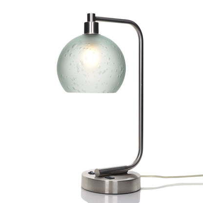 767 Celestial: Table Lamp-Glass-Bicycle Glass Co - Hotshop-Eco Clear-Brushed Nickel-4 Watt LED (+$0.00)-Bicycle Glass Co
