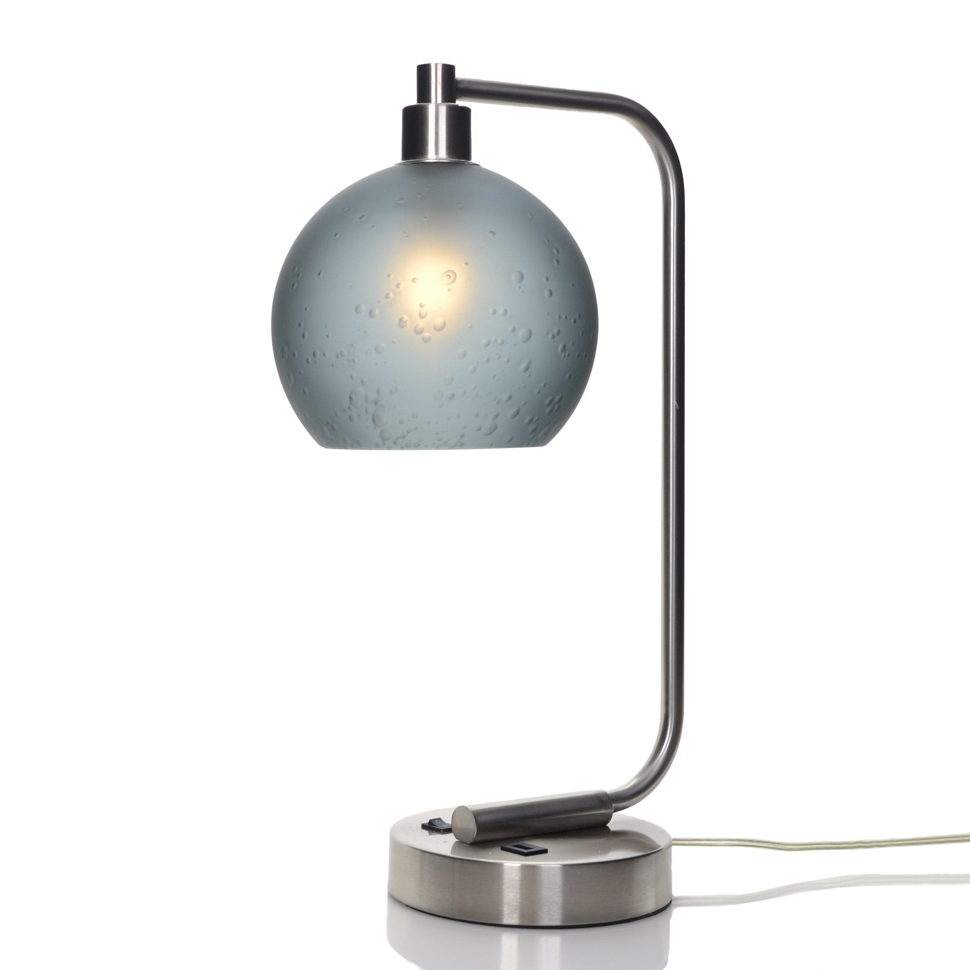 767 Celestial: Table Lamp-Glass-Bicycle Glass Co - Hotshop-Slate Gray-Brushed Nickel-4 Watt LED (+$0.00)-Bicycle Glass Co