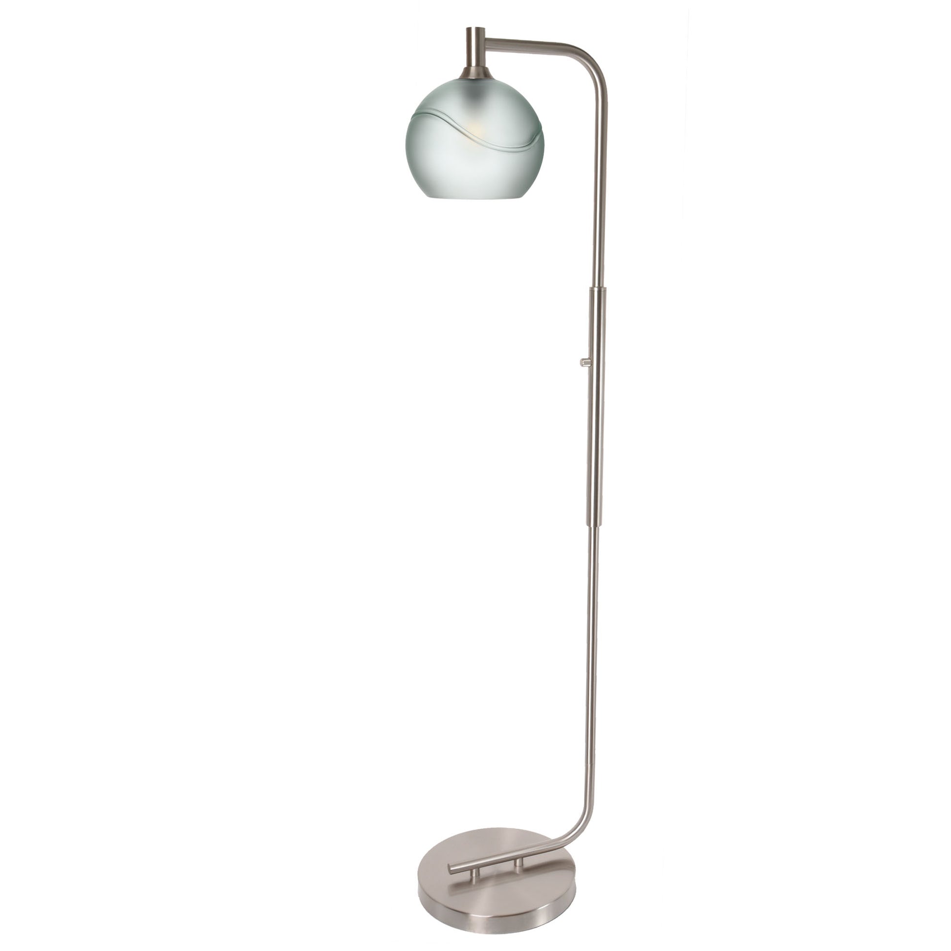 767 Floor Lamp-Glass-Bicycle Glass Co - Hotshop-Lunar-Steel Blue-Brushed Nickel-Bicycle Glass Co