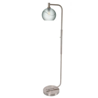 767 Floor Lamp-Glass-Bicycle Glass Co - Hotshop-Lunar-Steel Blue-Brushed Nickel-Bicycle Glass Co