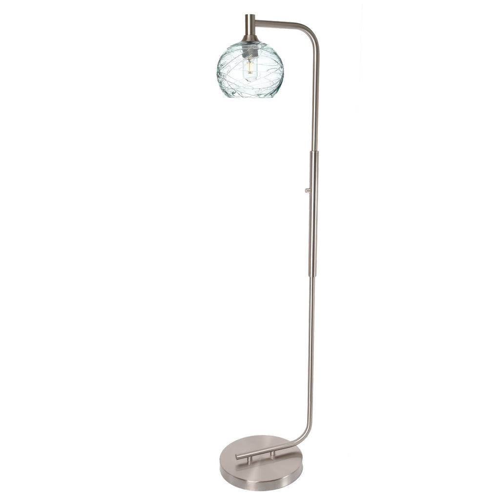 767 Floor Lamp-Glass-Bicycle Glass Co - Hotshop-Lunar-Steel Blue-Brushed Nickel-Bicycle Glass Co
