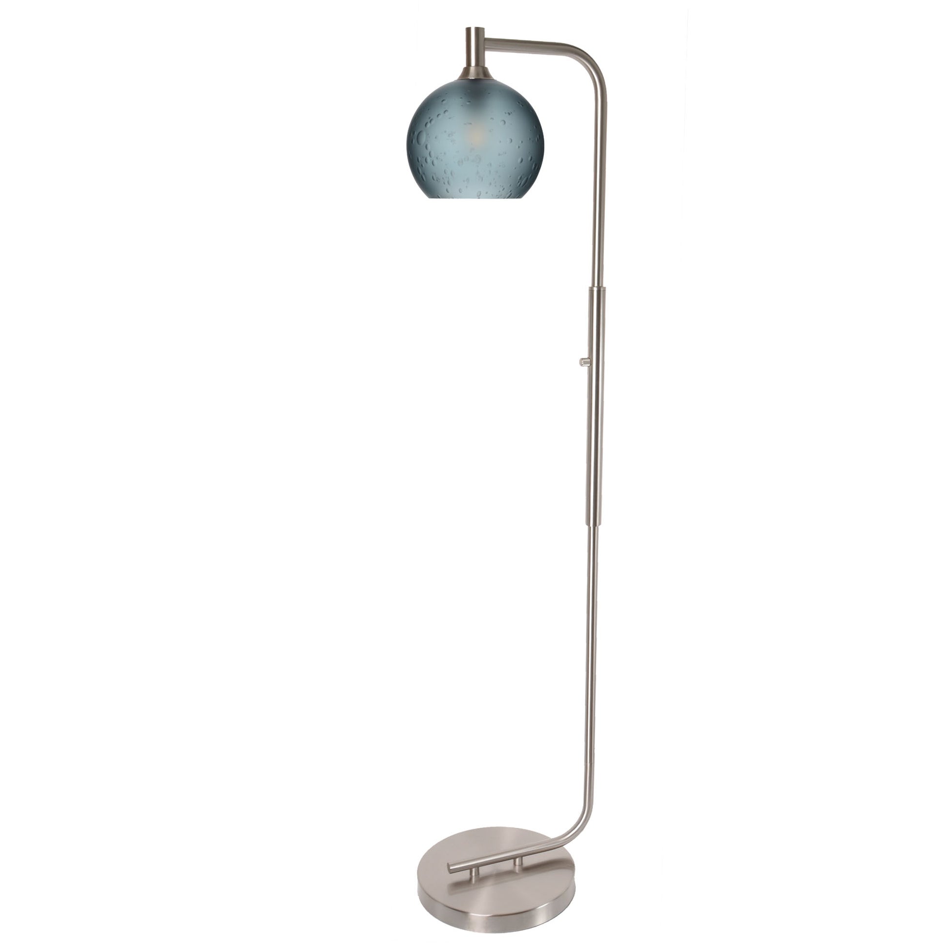 767 Floor Lamp-Glass-Bicycle Glass Co - Hotshop-Lunar-Steel Blue-Brushed Nickel-Bicycle Glass Co