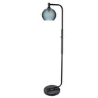 767 Floor Lamp-Glass-Bicycle Glass Co - Hotshop-Lunar-Steel Blue-Brushed Nickel-Bicycle Glass Co