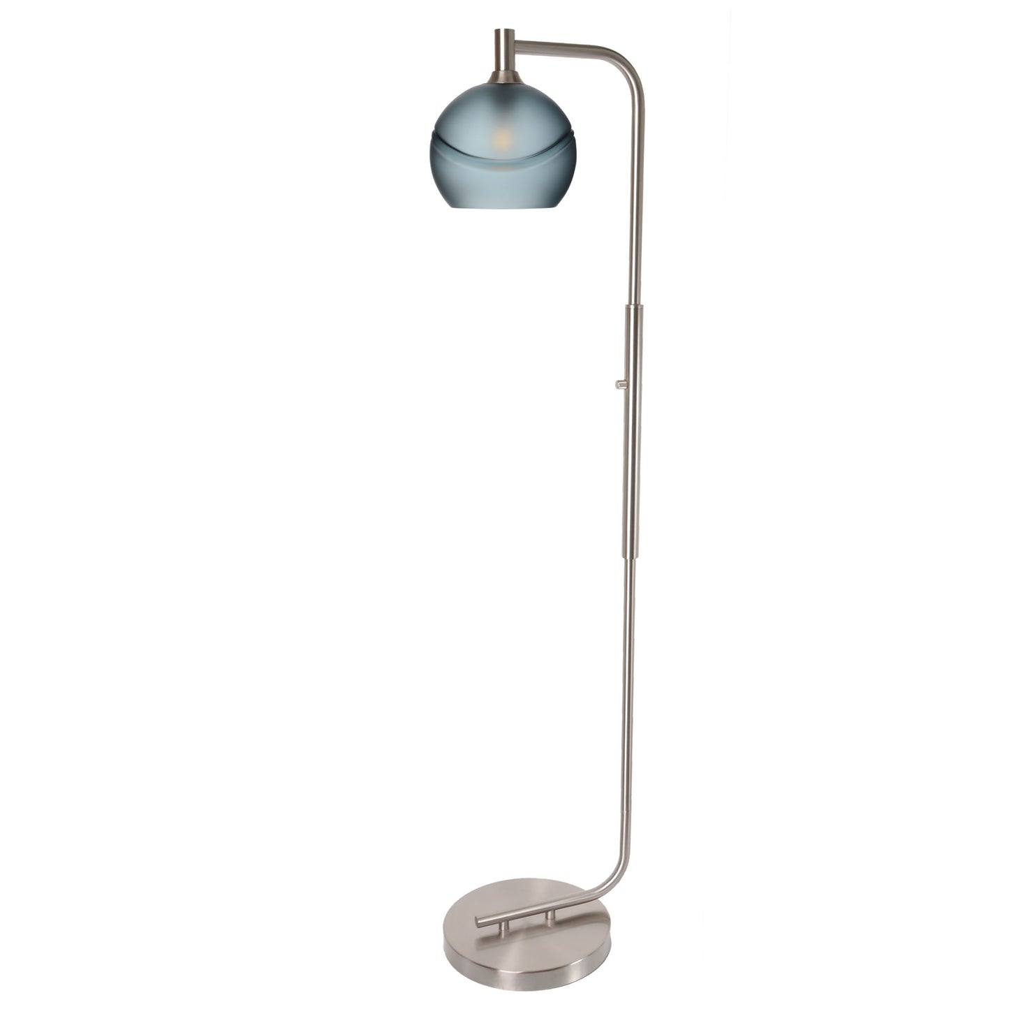 767 Floor Lamp-Glass-Bicycle Glass Co - Hotshop-Lunar-Steel Blue-Brushed Nickel-Bicycle Glass Co