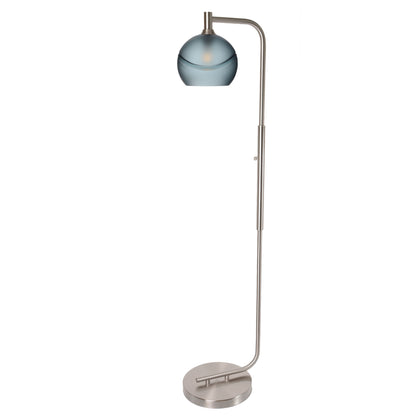767 Floor Lamp-Glass-Bicycle Glass Co - Hotshop-Lunar-Steel Blue-Brushed Nickel-Bicycle Glass Co