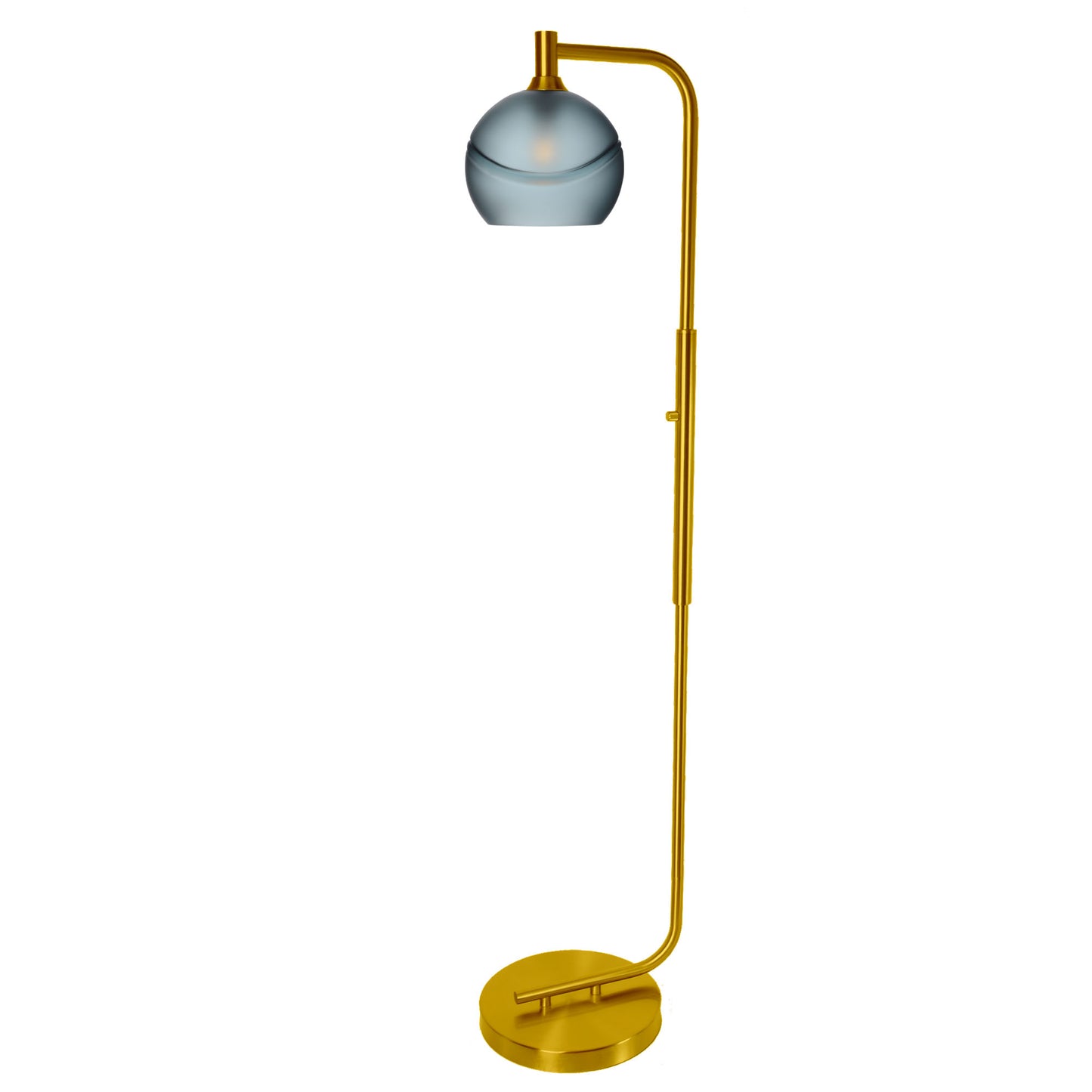 767 Floor Lamp-Glass-Bicycle Glass Co - Hotshop-Lunar-Steel Blue-Brushed Nickel-Bicycle Glass Co