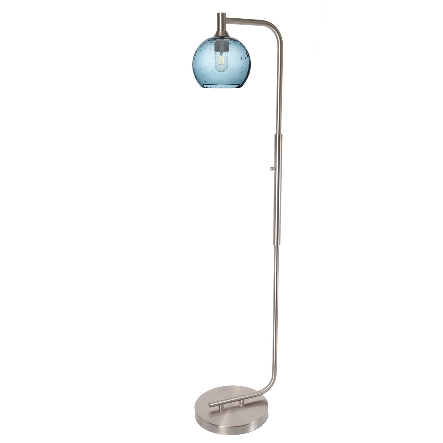 767 Floor Lamp-Glass-Bicycle Glass Co - Hotshop-Lunar-Steel Blue-Brushed Nickel-Bicycle Glass Co