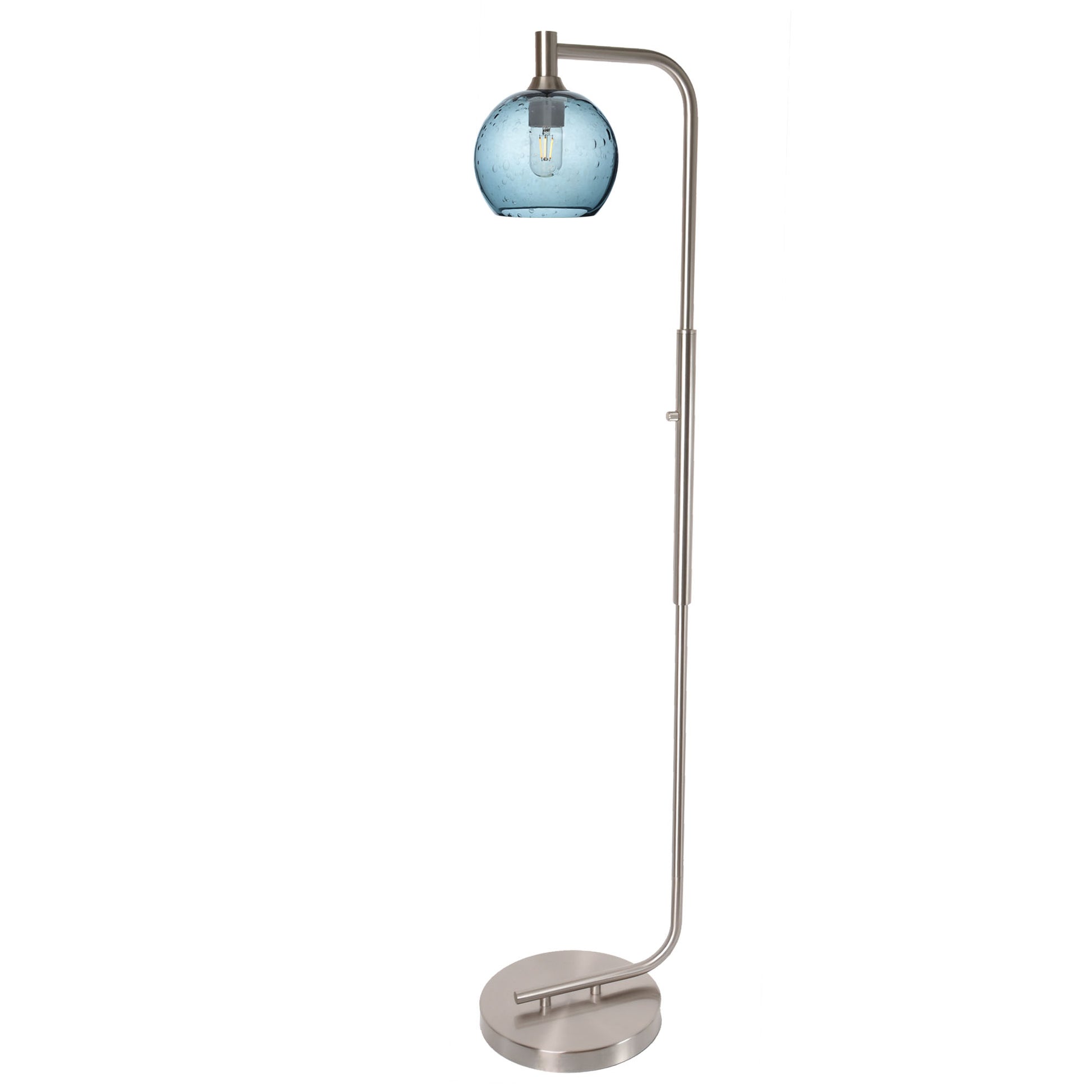 767 Floor Lamp-Glass-Bicycle Glass Co - Hotshop-Lunar-Steel Blue-Brushed Nickel-Bicycle Glass Co