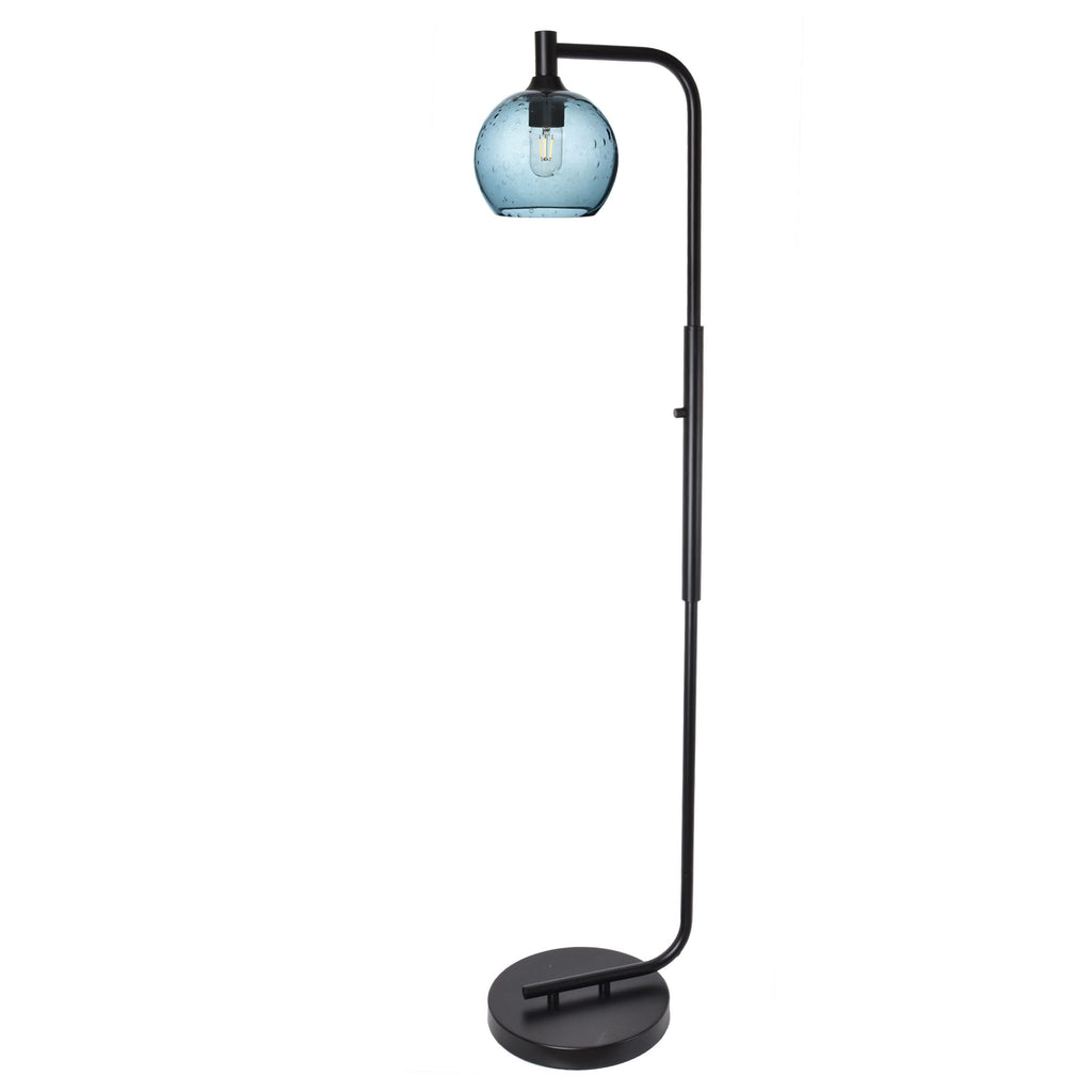 767 Floor Lamp-Glass-Bicycle Glass Co - Hotshop-Lunar-Steel Blue-Brushed Nickel-Bicycle Glass Co