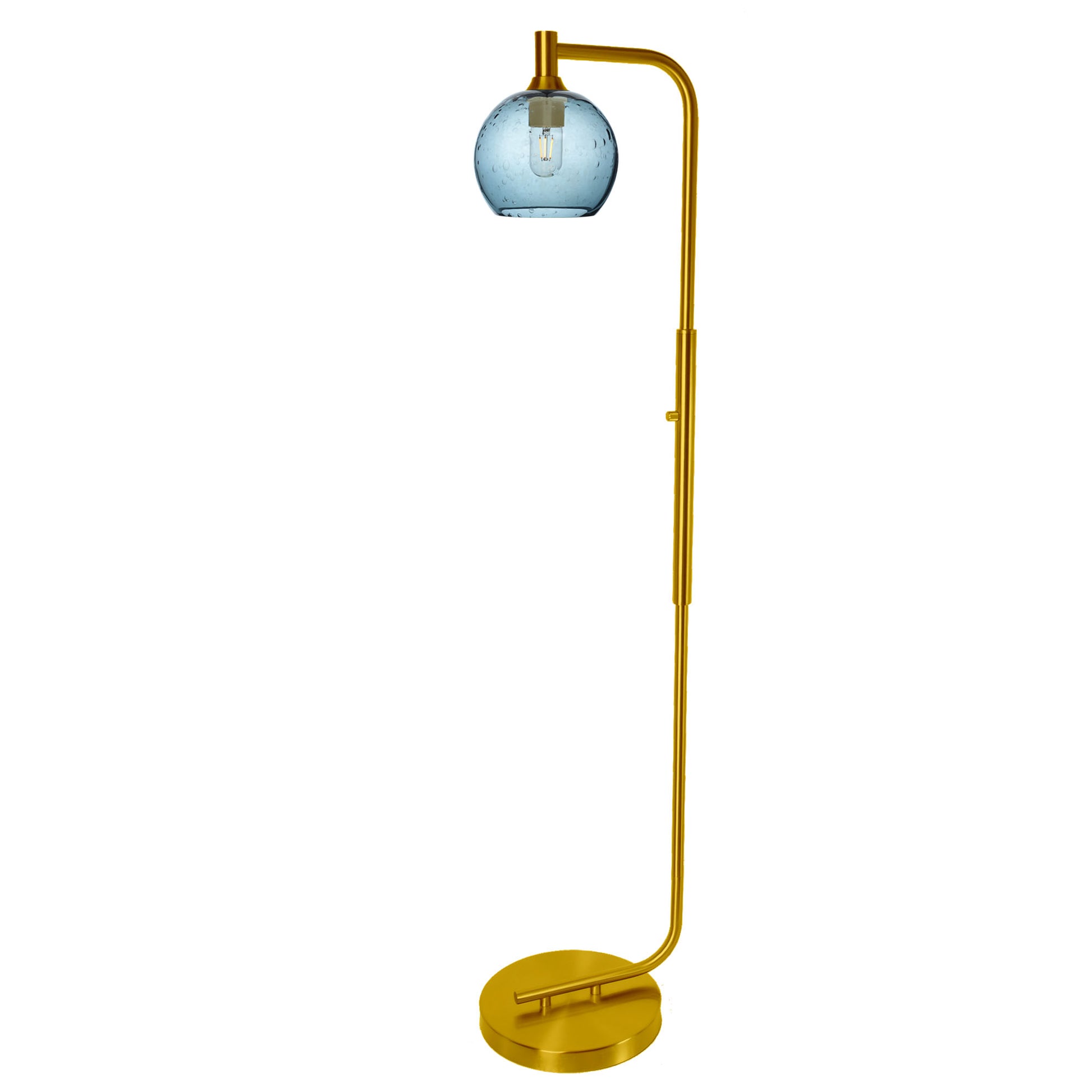 767 Floor Lamp-Glass-Bicycle Glass Co - Hotshop-Lunar-Steel Blue-Brushed Nickel-Bicycle Glass Co