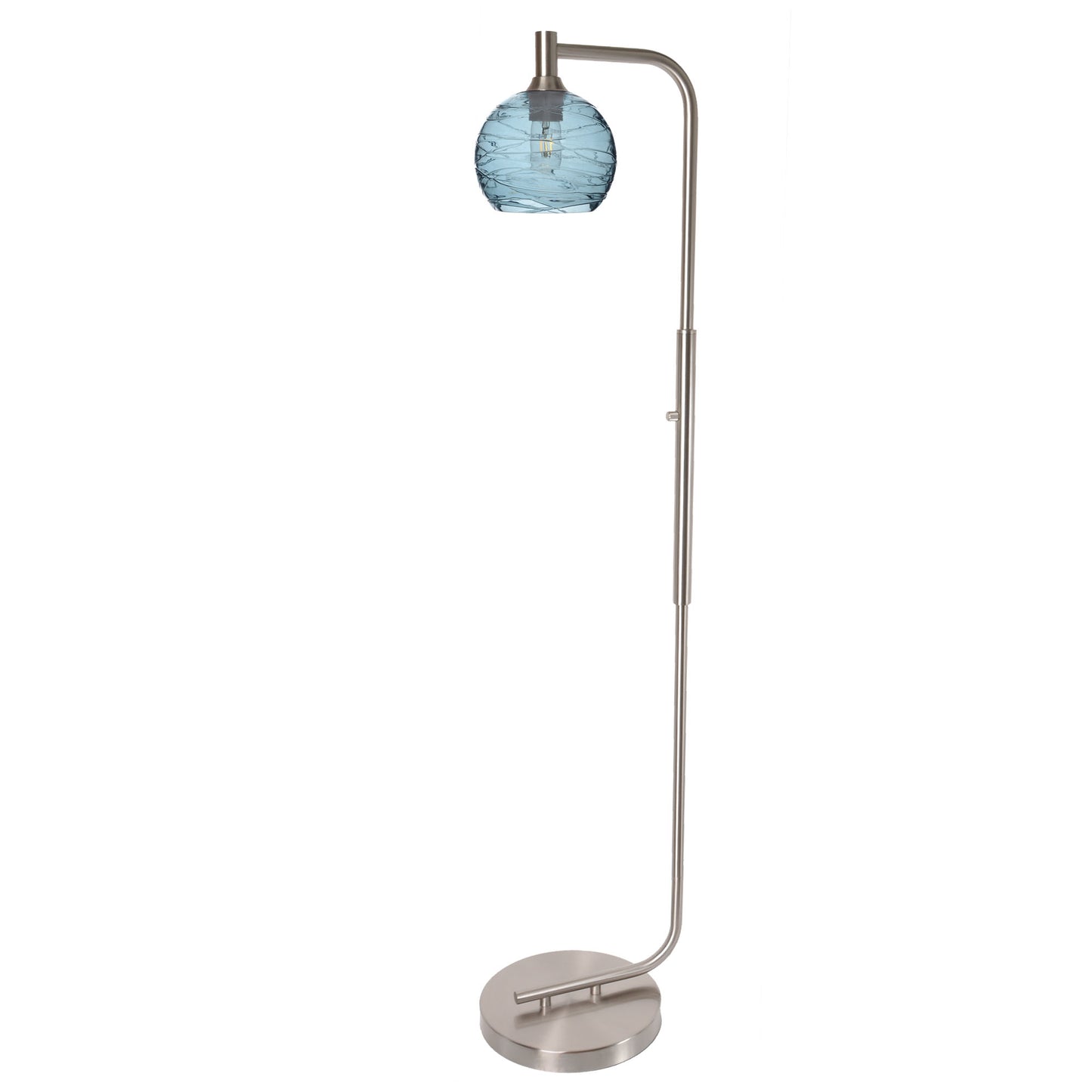 767 Floor Lamp-Glass-Bicycle Glass Co - Hotshop-Lunar-Steel Blue-Brushed Nickel-Bicycle Glass Co