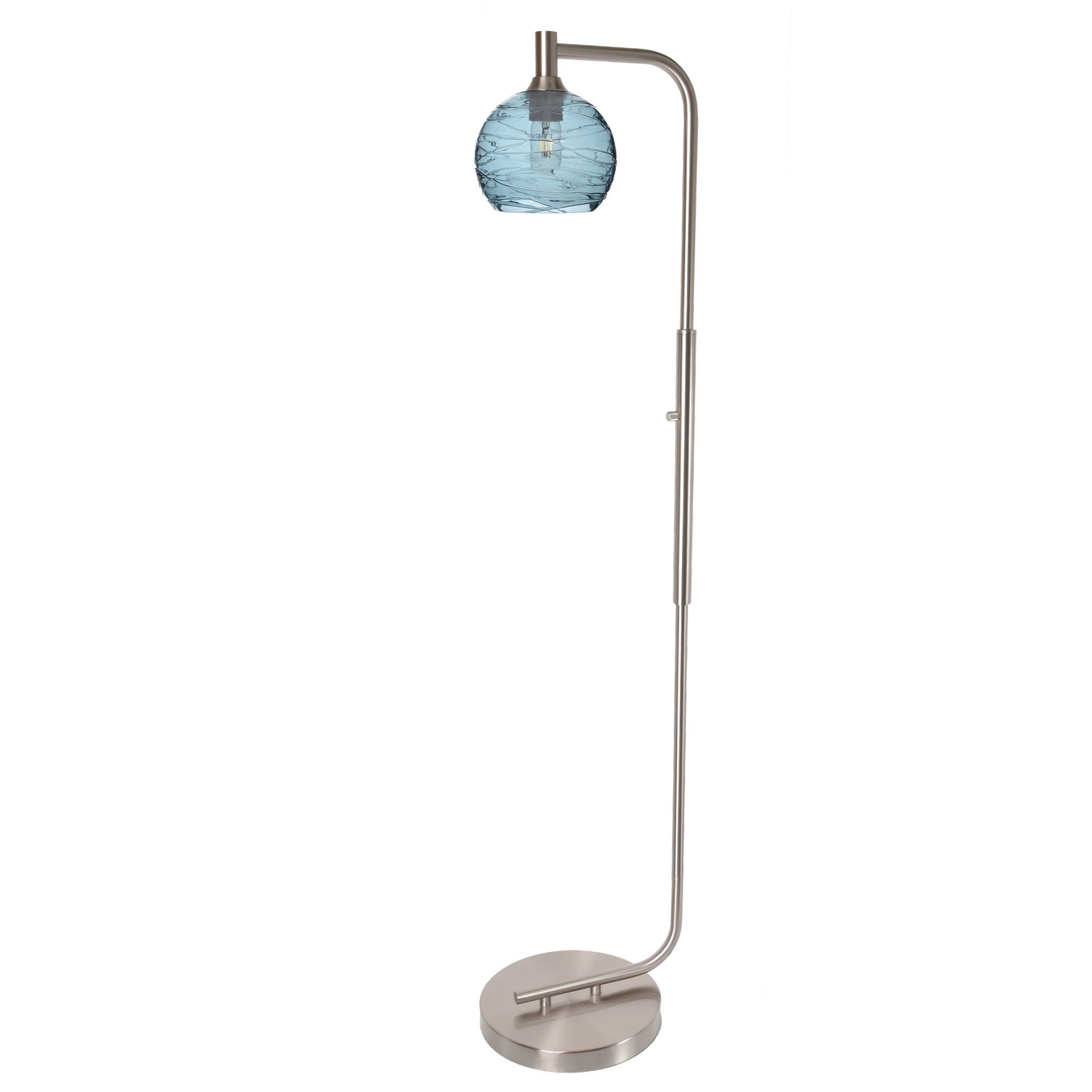 767 Floor Lamp-Glass-Bicycle Glass Co - Hotshop-Lunar-Steel Blue-Brushed Nickel-Bicycle Glass Co