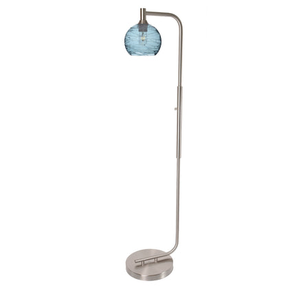 767 Floor Lamp-Glass-Bicycle Glass Co - Hotshop-Lunar-Steel Blue-Brushed Nickel-Bicycle Glass Co