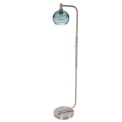 767 Floor Lamp-Glass-Bicycle Glass Co - Hotshop-Lunar-Steel Blue-Brushed Nickel-Bicycle Glass Co