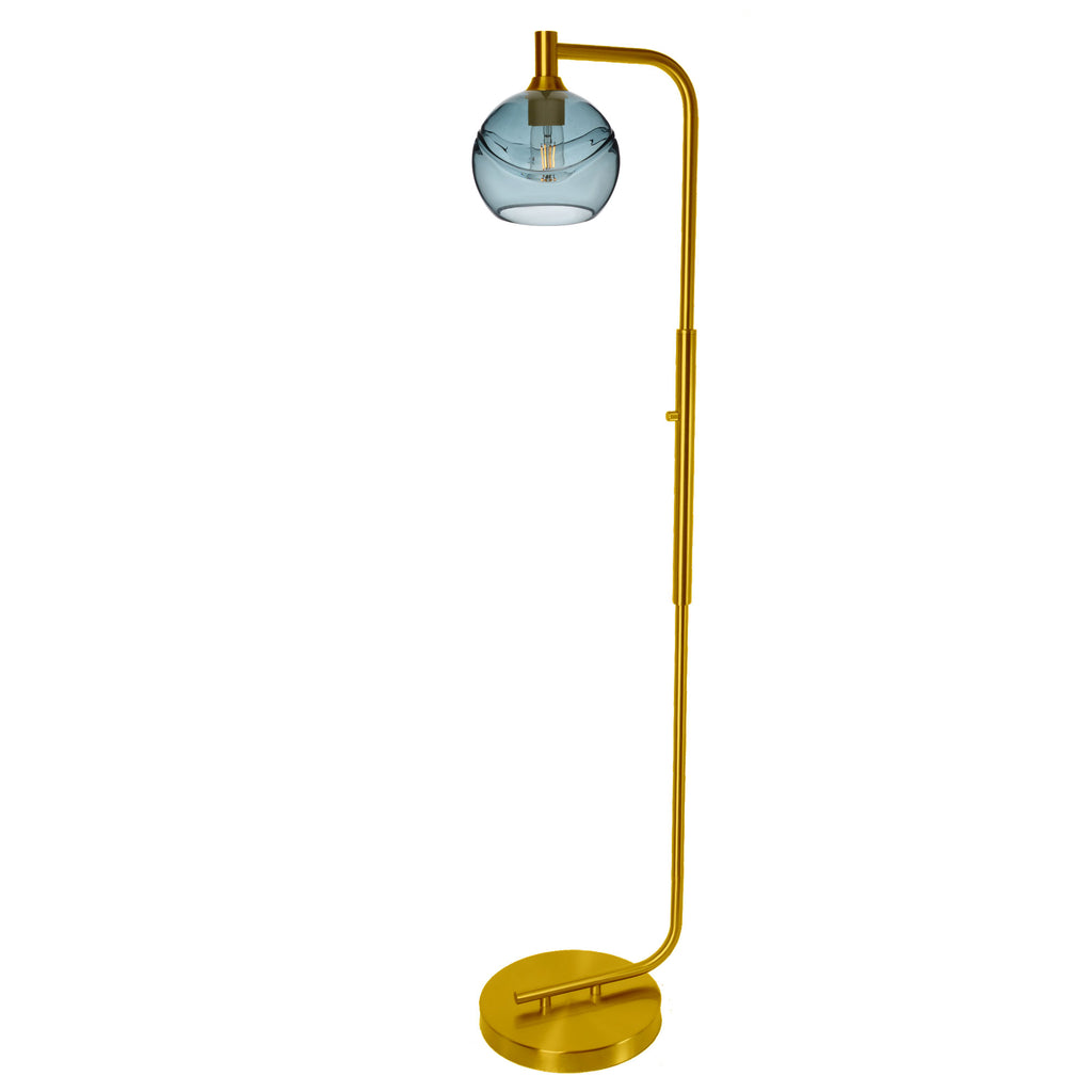 767 Floor Lamp-Glass-Bicycle Glass Co - Hotshop-Lunar-Steel Blue-Brushed Nickel-Bicycle Glass Co