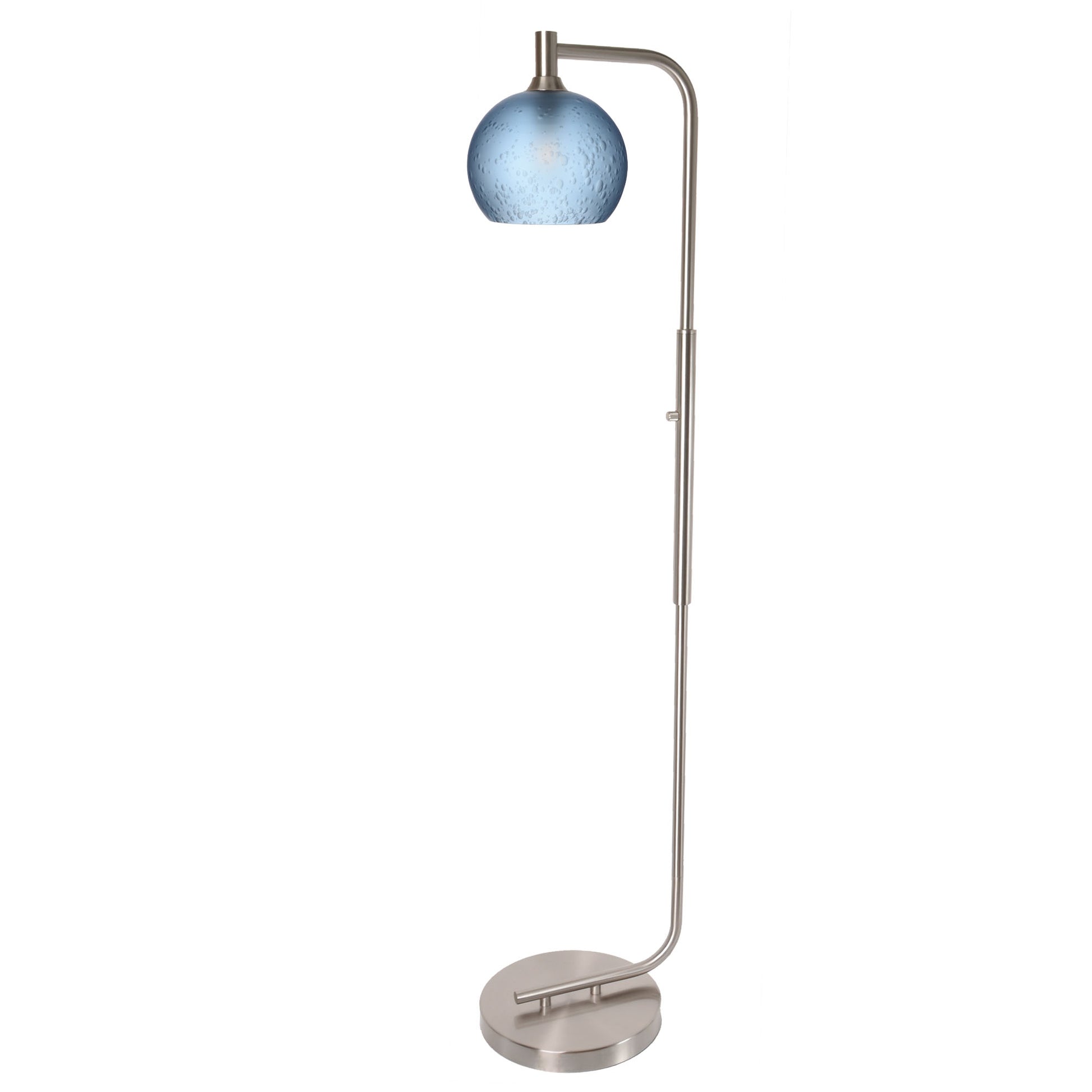 767 Floor Lamp-Glass-Bicycle Glass Co - Hotshop-Lunar-Steel Blue-Brushed Nickel-Bicycle Glass Co