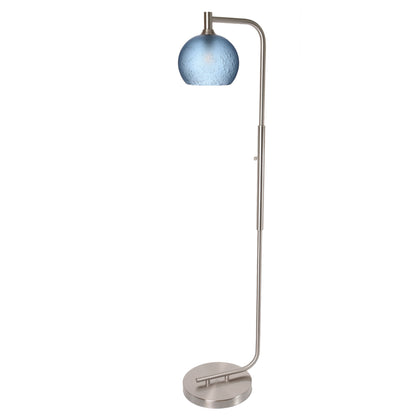 767 Floor Lamp-Glass-Bicycle Glass Co - Hotshop-Lunar-Steel Blue-Brushed Nickel-Bicycle Glass Co