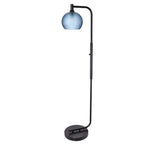 767 Floor Lamp-Glass-Bicycle Glass Co - Hotshop-Lunar-Steel Blue-Brushed Nickel-Bicycle Glass Co