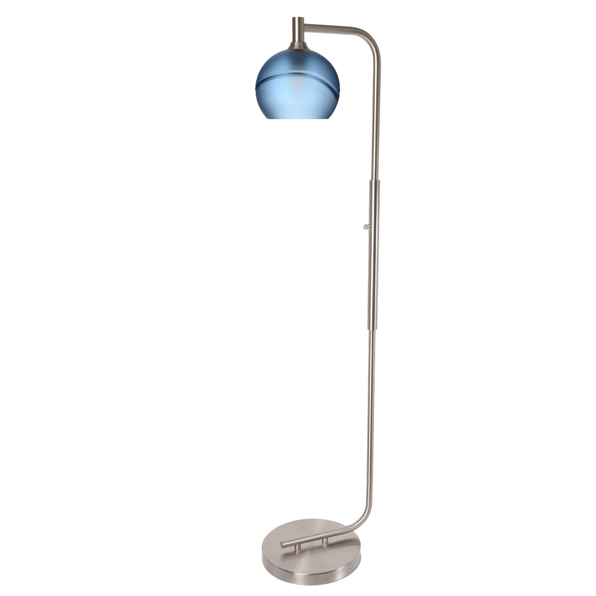 767 Floor Lamp-Glass-Bicycle Glass Co - Hotshop-Lunar-Steel Blue-Brushed Nickel-Bicycle Glass Co