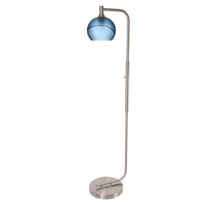 767 Floor Lamp-Glass-Bicycle Glass Co - Hotshop-Lunar-Steel Blue-Brushed Nickel-Bicycle Glass Co