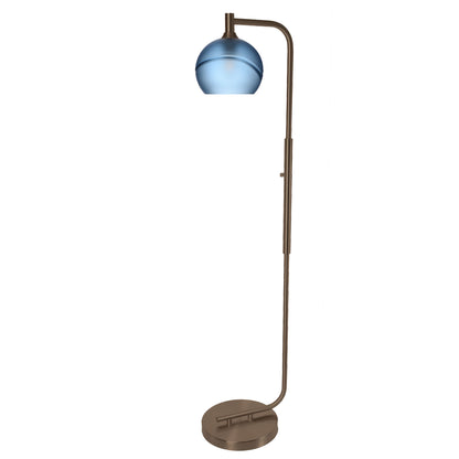 767 Floor Lamp-Glass-Bicycle Glass Co - Hotshop-Lunar-Steel Blue-Brushed Nickel-Bicycle Glass Co