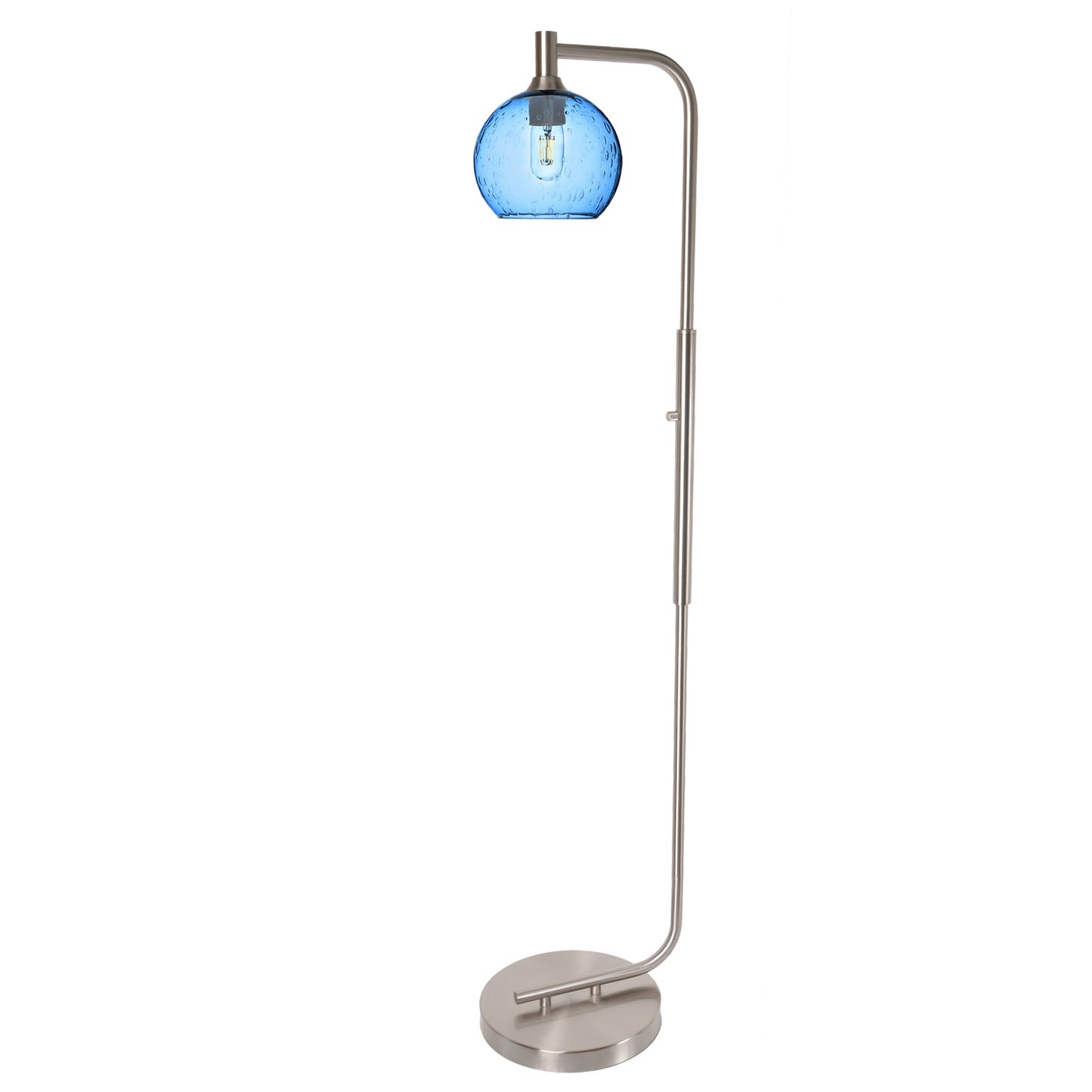 767 Floor Lamp-Glass-Bicycle Glass Co - Hotshop-Lunar-Steel Blue-Brushed Nickel-Bicycle Glass Co