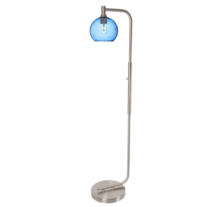 767 Floor Lamp-Glass-Bicycle Glass Co - Hotshop-Lunar-Steel Blue-Brushed Nickel-Bicycle Glass Co