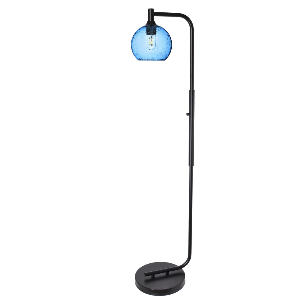 767 Floor Lamp-Glass-Bicycle Glass Co - Hotshop-Lunar-Steel Blue-Brushed Nickel-Bicycle Glass Co