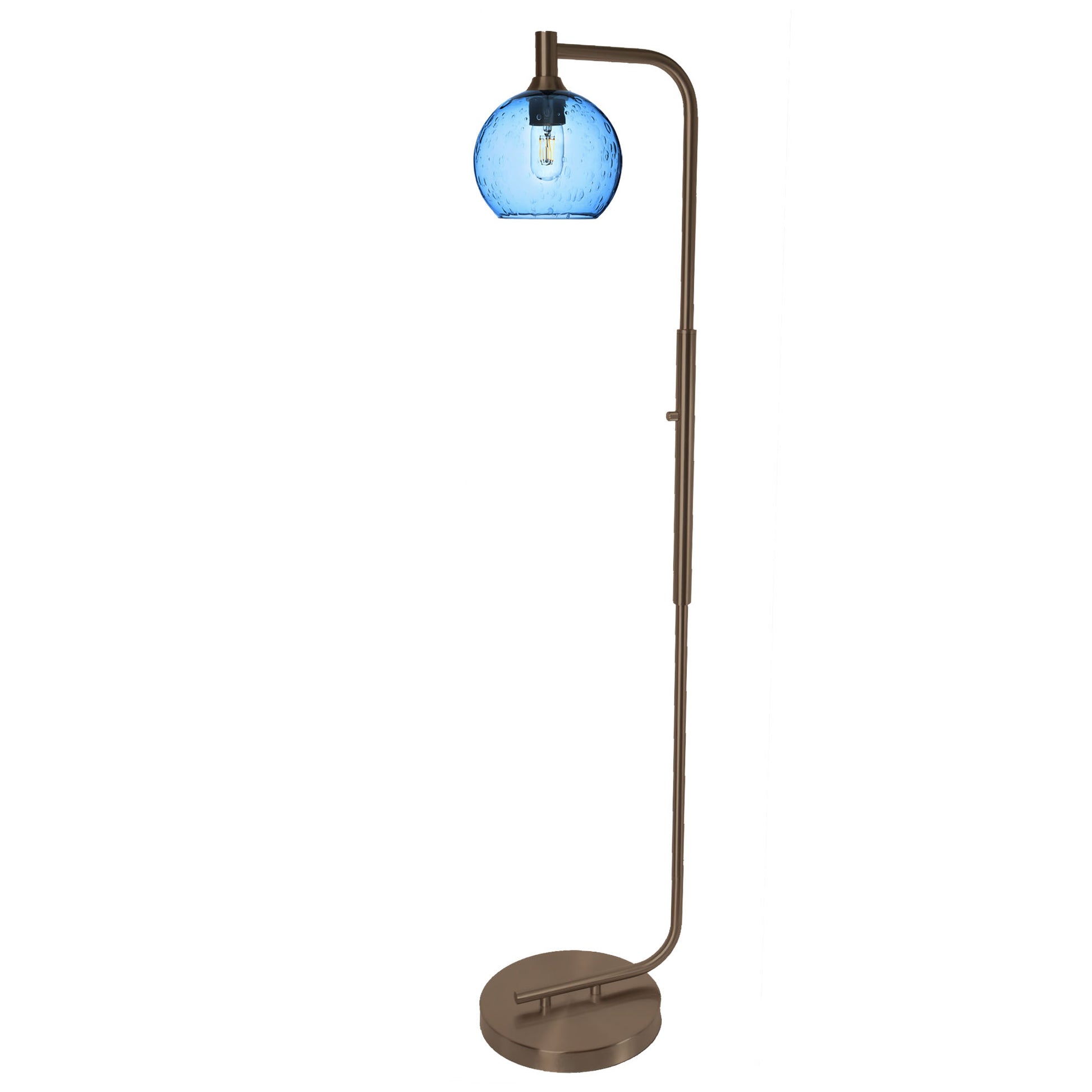 767 Floor Lamp-Glass-Bicycle Glass Co - Hotshop-Lunar-Steel Blue-Brushed Nickel-Bicycle Glass Co