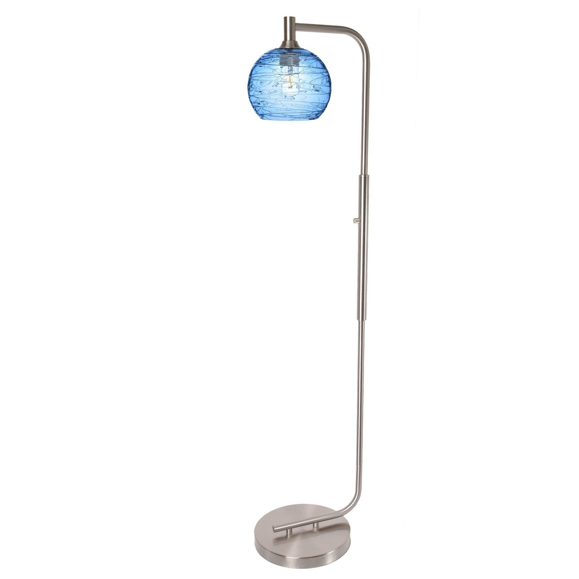 767 Floor Lamp-Glass-Bicycle Glass Co - Hotshop-Lunar-Steel Blue-Brushed Nickel-Bicycle Glass Co