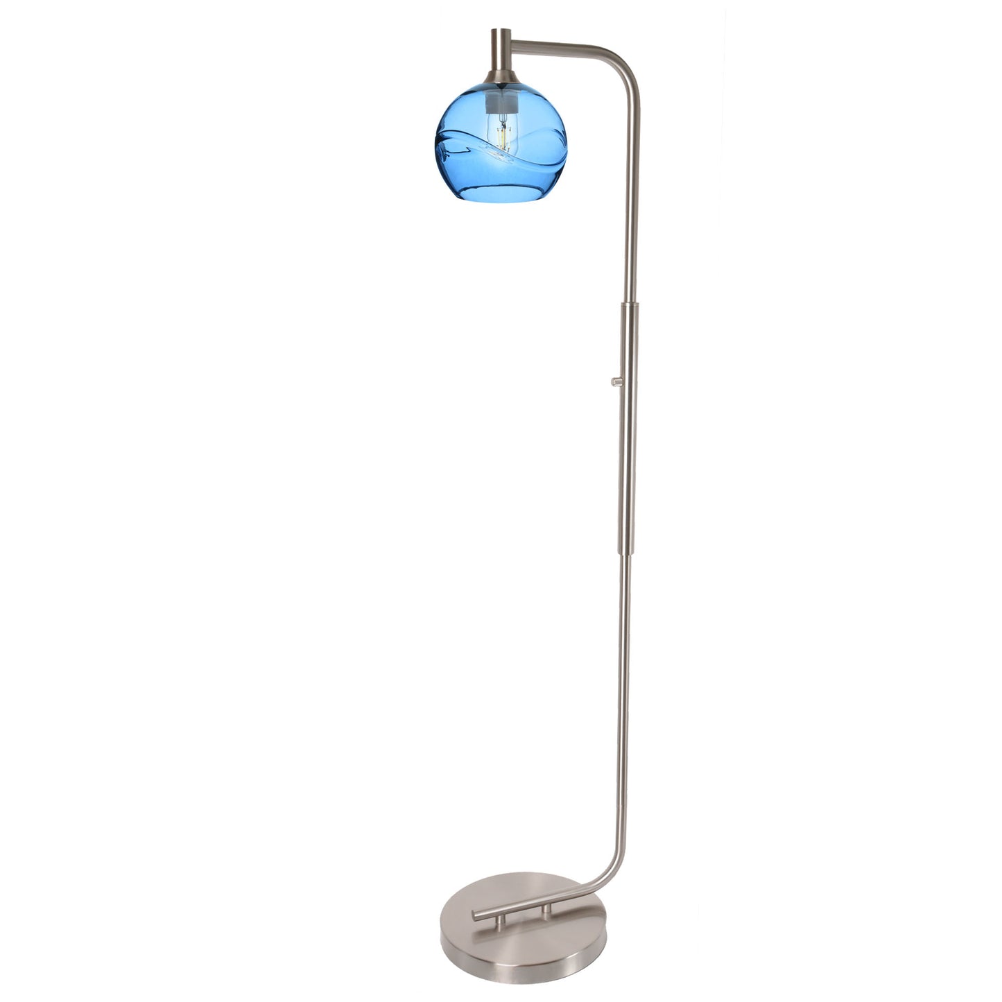 767 Floor Lamp-Glass-Bicycle Glass Co - Hotshop-Lunar-Steel Blue-Brushed Nickel-Bicycle Glass Co