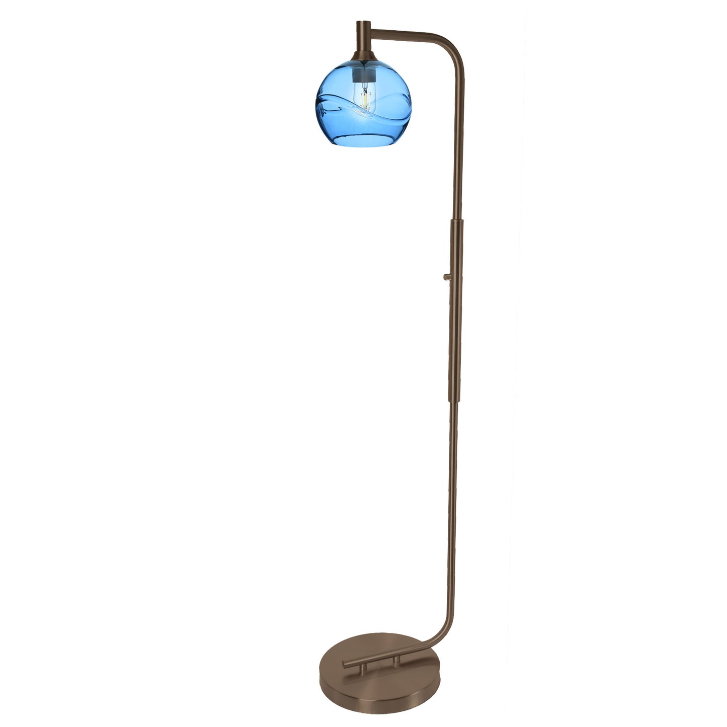 767 Floor Lamp-Glass-Bicycle Glass Co - Hotshop-Lunar-Steel Blue-Brushed Nickel-Bicycle Glass Co