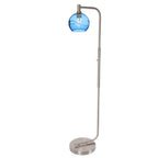 767 Floor Lamp-Glass-Bicycle Glass Co - Hotshop-Lunar-Steel Blue-Brushed Nickel-Bicycle Glass Co