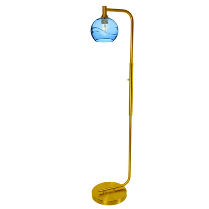 767 Floor Lamp-Glass-Bicycle Glass Co - Hotshop-Lunar-Steel Blue-Brushed Nickel-Bicycle Glass Co