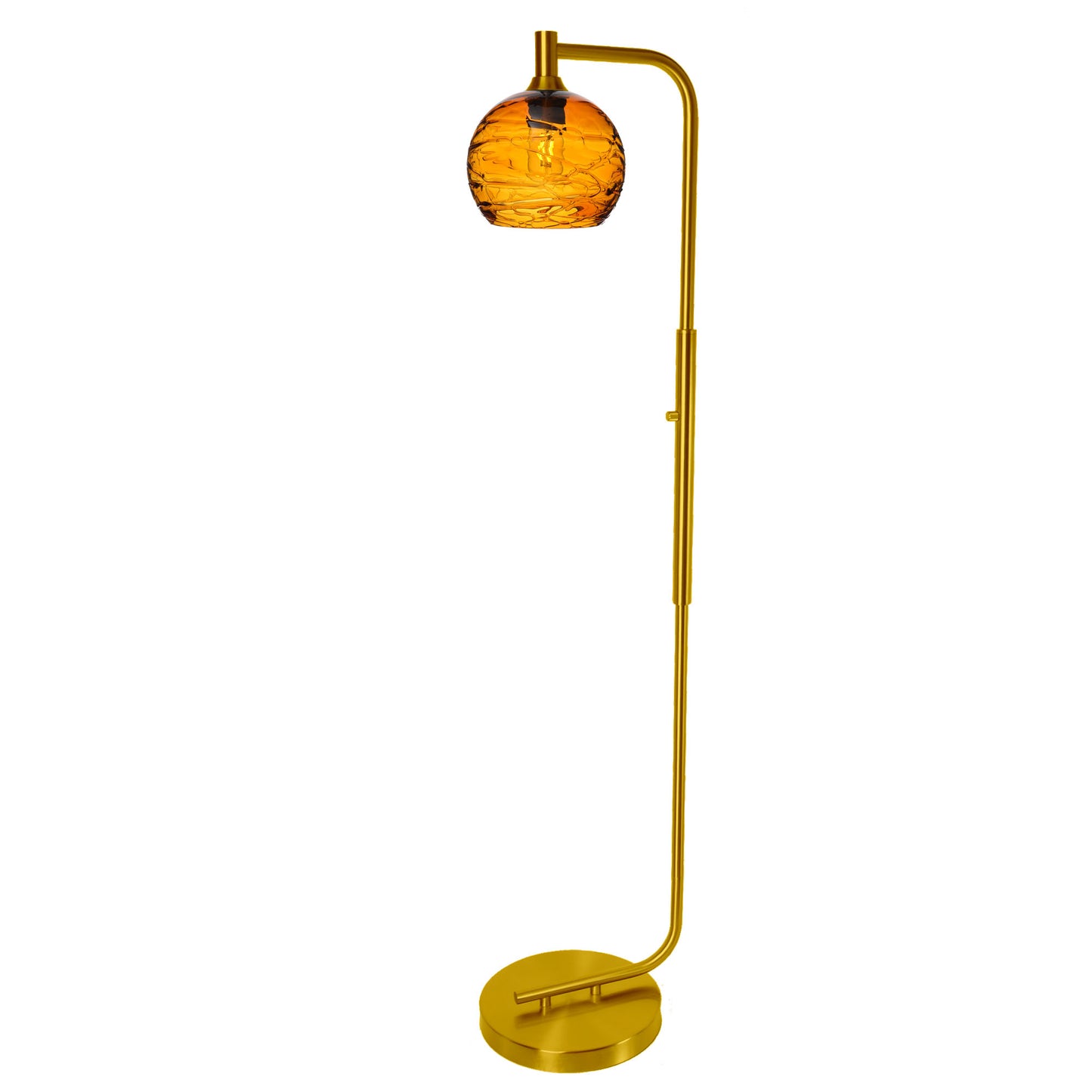 767 Floor Lamp-Glass-Bicycle Glass Co - Hotshop-Lunar-Steel Blue-Brushed Nickel-Bicycle Glass Co