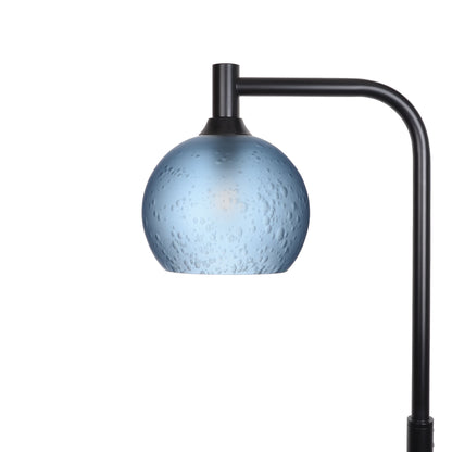 767 Floor Lamp-Glass-Bicycle Glass Co - Hotshop-Celestial-Steel Blue-Matte Black-Bicycle Glass Co