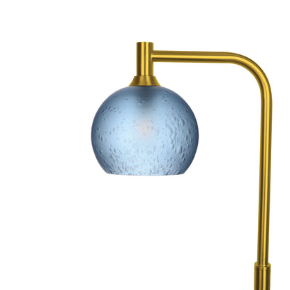 767 Floor Lamp-Glass-Bicycle Glass Co - Hotshop-Celestial-Steel Blue-Polished Brass-Bicycle Glass Co