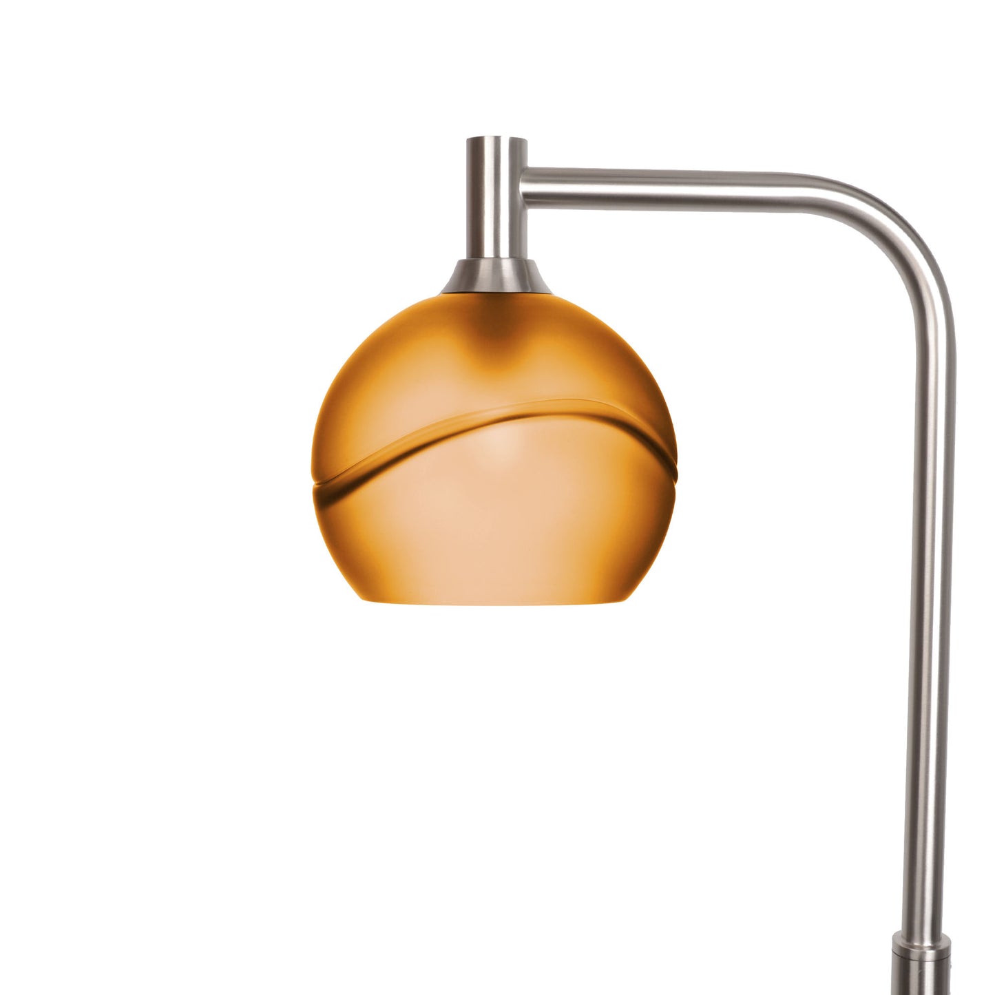 767 Floor Lamp-Glass-Bicycle Glass Co - Hotshop-Glacial-Golden Amber-Brushed Nickel-Bicycle Glass Co