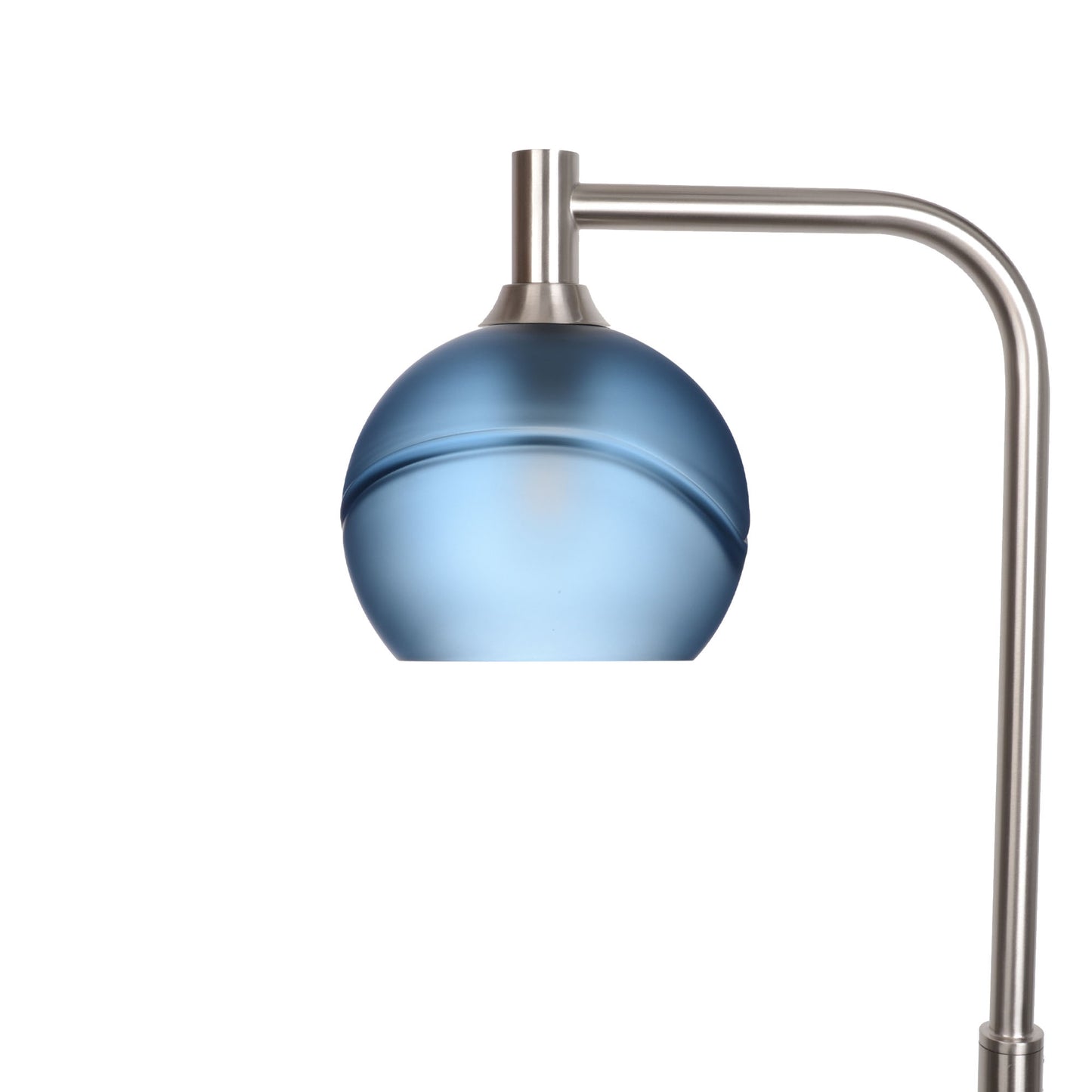 767 Floor Lamp-Glass-Bicycle Glass Co - Hotshop-Glacial-Steel Blue-Brushed Nickel-Bicycle Glass Co