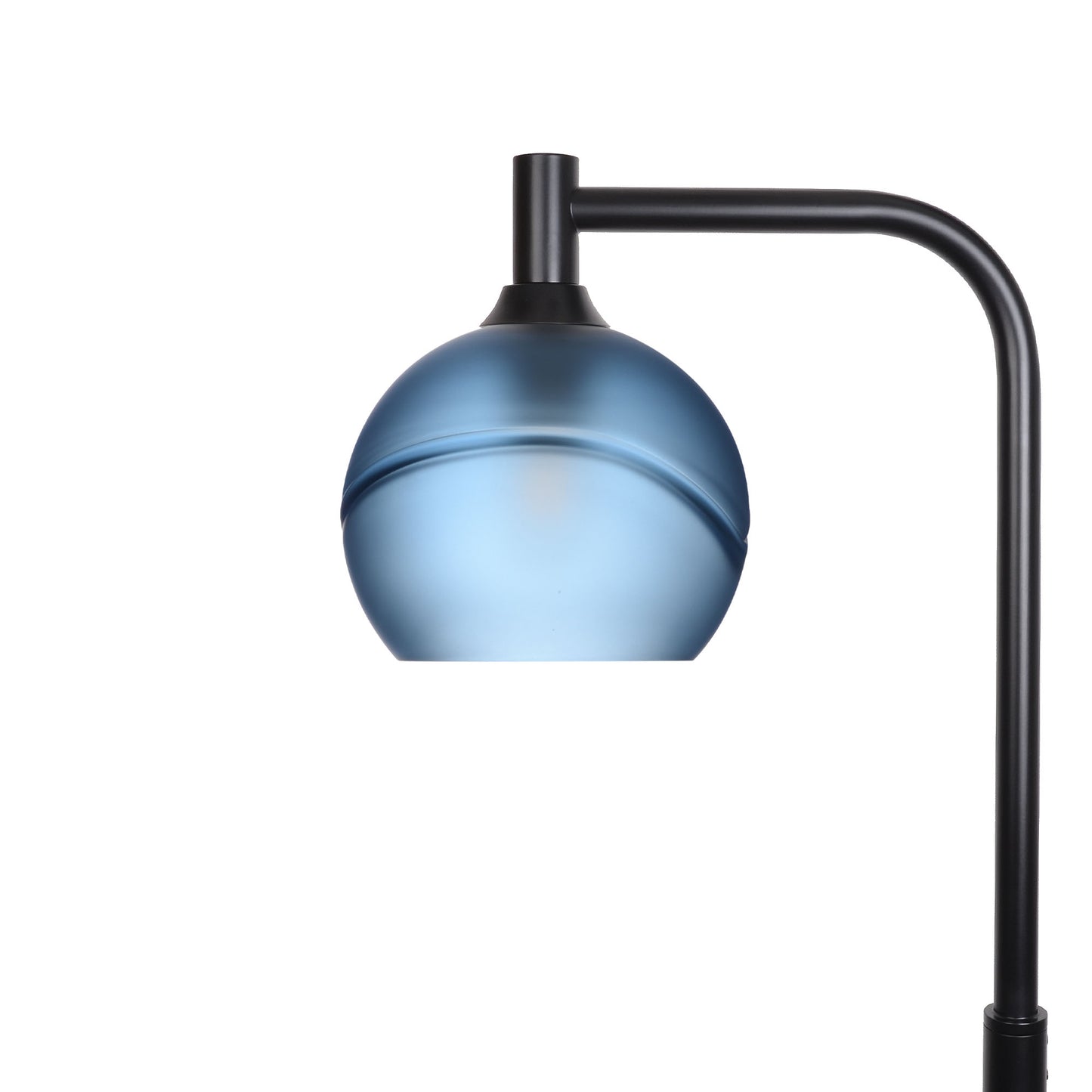 767 Floor Lamp-Glass-Bicycle Glass Co - Hotshop-Glacial-Steel Blue-Matte Black-Bicycle Glass Co