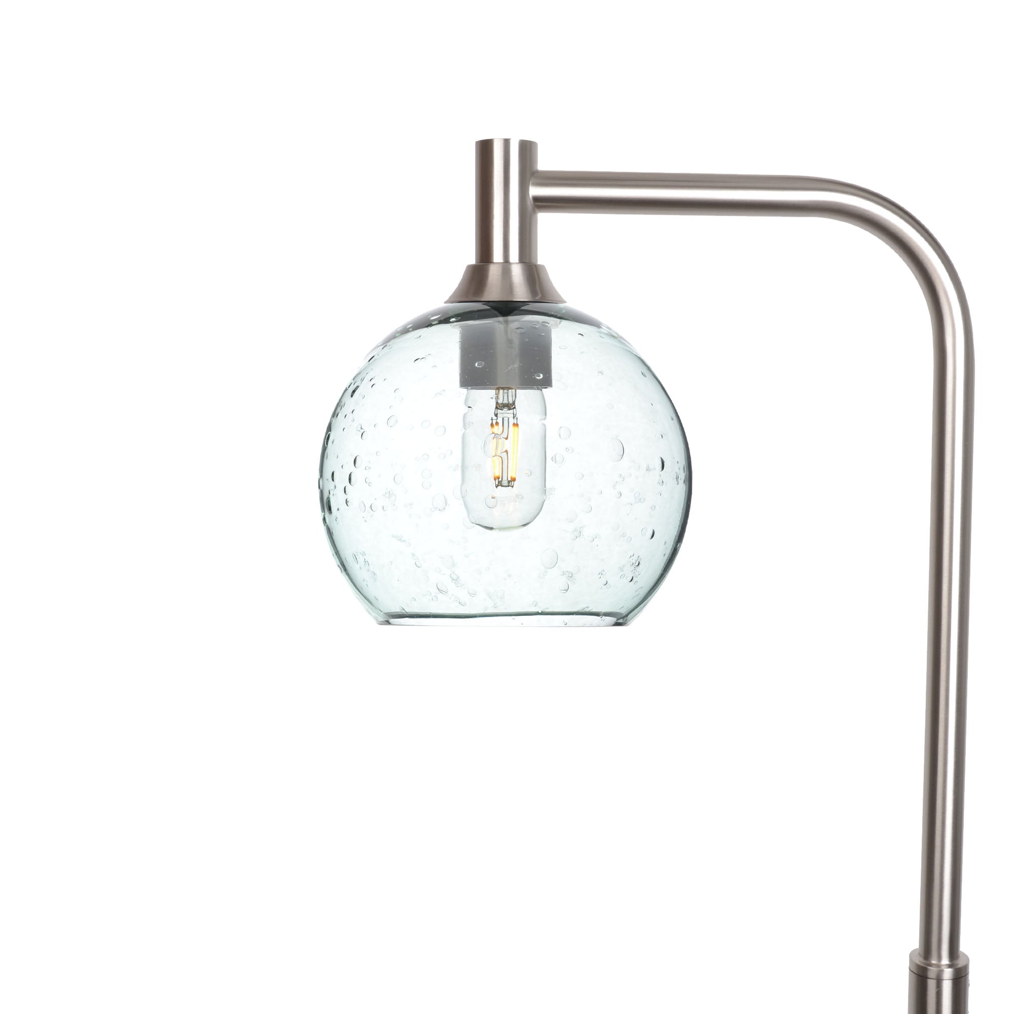 767 Floor Lamp-Glass-Bicycle Glass Co - Hotshop-Lunar-Eco Clear-Brushed Nickel-Bicycle Glass Co