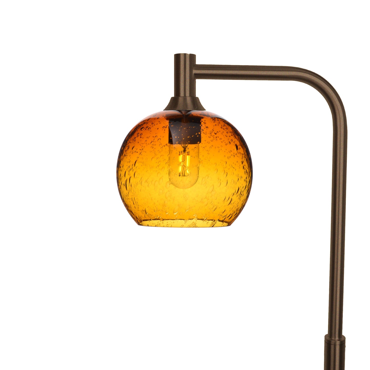 767 Floor Lamp-Glass-Bicycle Glass Co - Hotshop-Lunar-Golden Amber-Antique Bronze-Bicycle Glass Co