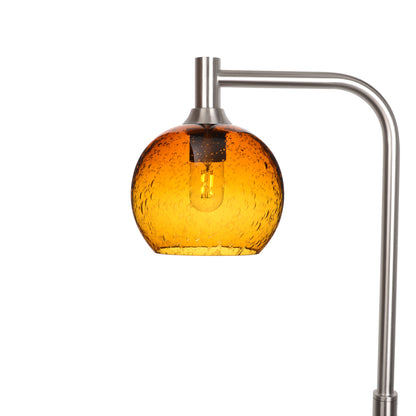767 Floor Lamp-Glass-Bicycle Glass Co - Hotshop-Lunar-Golden Amber-Brushed Nickel-Bicycle Glass Co