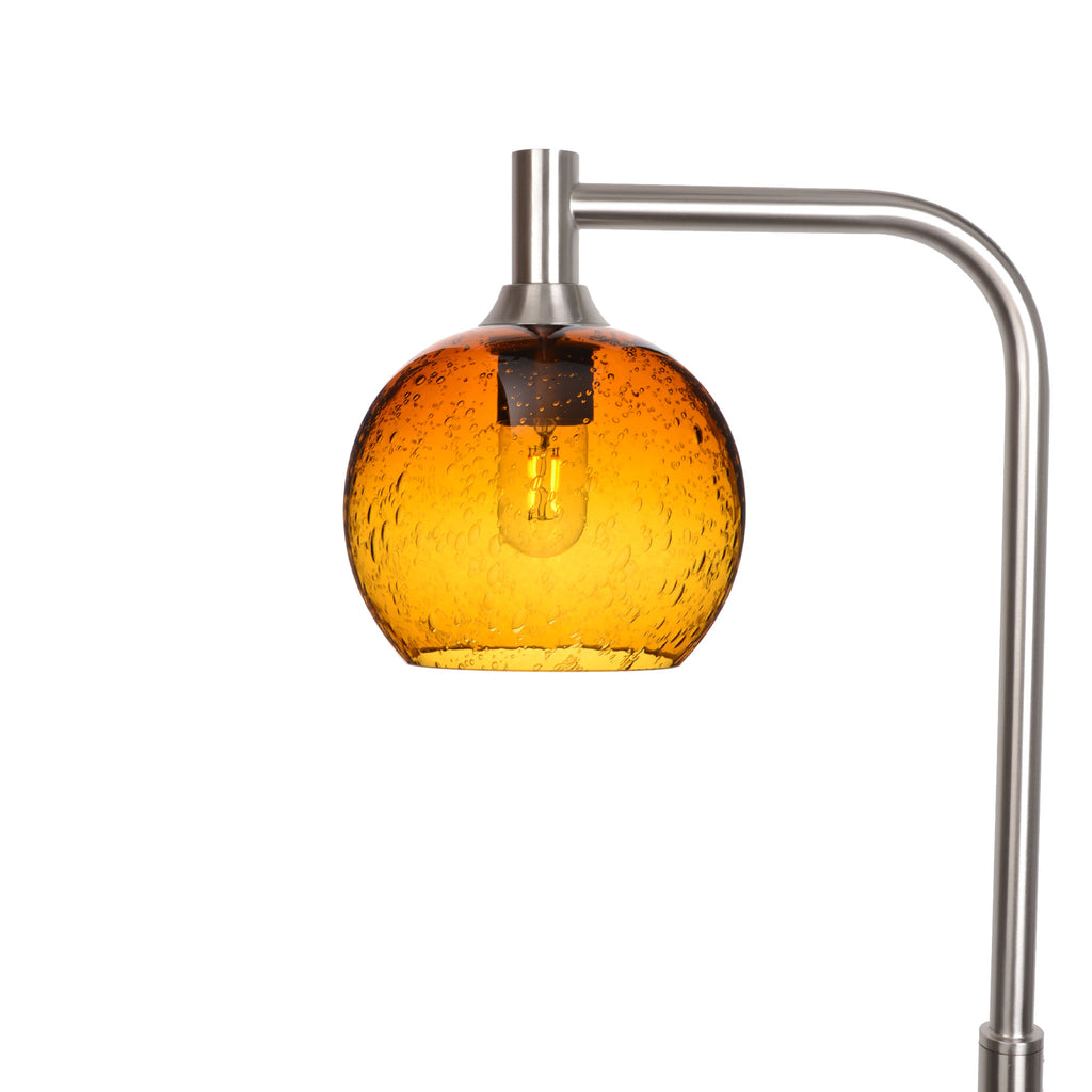 767 Floor Lamp-Glass-Bicycle Glass Co - Hotshop-Lunar-Golden Amber-Brushed Nickel-Bicycle Glass Co