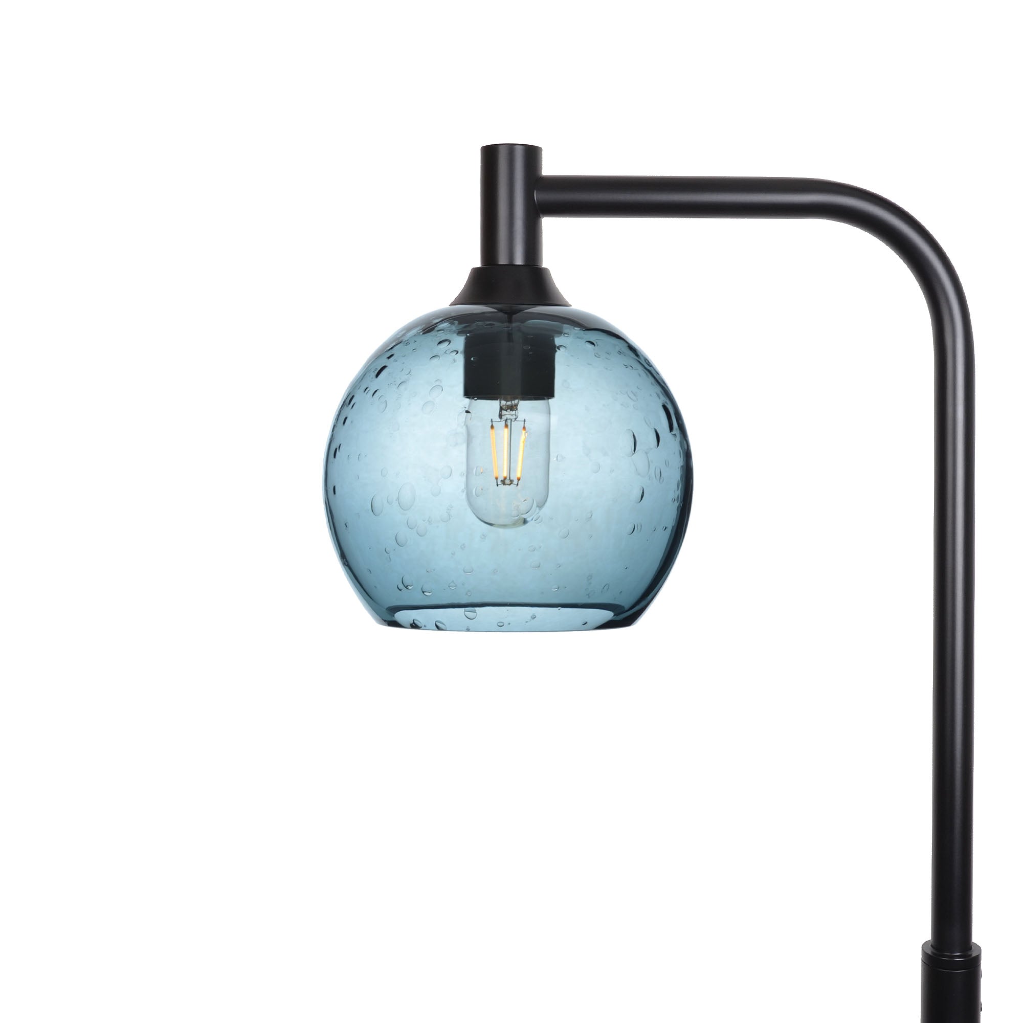 767 Floor Lamp-Glass-Bicycle Glass Co - Hotshop-Lunar-Slate Gray-Matte Black-Bicycle Glass Co